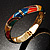 Gold Tone Curvy Enamel Crystal Hinged Bangle Bracelet (Multicoloured) - view 2