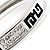 Greek Style Crystal Hinged Bangle Bracelet (Silver Tone) - view 4