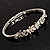 Clear Crystal Butterfly Bangle Bracelet (Rhodium Plated) - view 3