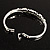 Clear Crystal Butterfly Bangle Bracelet (Rhodium Plated) - view 4
