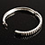 Slim Crystal Bangle Bracelet (Silver Tone) - view 5