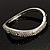 Rhodium Plated Curved Swarovski Crystal Bangle Bracelet - Up to 17cm (For Smaller Wrists) - view 4