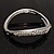 Rhodium Plated Curved Swarovski Crystal Bangle Bracelet - Up to 17cm (For Smaller Wrists) - view 6