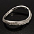 Rhodium Plated Curved Swarovski Crystal Bangle Bracelet - Up to 17cm (For Smaller Wrists) - view 9