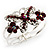 Swarovski Crystal Butterfly Hinged Bangle Bracelet (Silver&Red) - view 7
