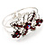 Swarovski Crystal Butterfly Hinged Bangle Bracelet (Silver&Red) - view 4