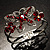 Swarovski Crystal Butterfly Hinged Bangle Bracelet (Silver&Red) - view 9