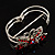 Swarovski Crystal Butterfly Hinged Bangle Bracelet (Silver&Red) - view 5