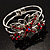 Swarovski Crystal Butterfly Hinged Bangle Bracelet (Silver&Red) - view 10