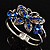 Swarovski Crystal Butterfly Hinged Bangle Bracelet (Silver&Blue) - view 2