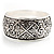Wide Burnished Silver-Plated Ethnic Bangle Bracelet (Hinged) - view 3