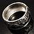 Wide Burnished Silver-Plated Ethnic Bangle Bracelet (Hinged) - view 6