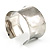 Silver Tone Wide Etched Floral Cuff Bangle - view 9
