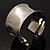 Silver Tone Wide Etched Floral Cuff Bangle - view 7