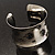 Silver Tone Wide Etched Floral Cuff Bangle - view 8