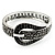 Swarovski Crystal Belt Hinged Bangle Bracelet (Silver&Black) - view 2
