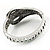 Swarovski Crystal Belt Hinged Bangle Bracelet (Silver&Black) - view 6