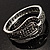 Swarovski Crystal Belt Hinged Bangle Bracelet (Silver&Black) - view 9