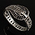 Swarovski Crystal Belt Hinged Bangle Bracelet (Silver&Black) - view 4