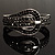 Swarovski Crystal Belt Hinged Bangle Bracelet (Silver&Black) - view 8