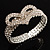 Dazzling Swarovski Crystal Heart Flex Bangle Bracelet (Silver Tone)
