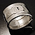 Silver Tone Wide Crystal Keyhole Hinge Bangle Bracelet - view 9
