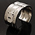 Silver Tone Wide Crystal Keyhole Hinge Bangle Bracelet - view 4