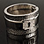 Silver Tone Wide Crystal Keyhole Hinge Bangle Bracelet - view 6