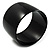 Black Wide Chunky Plastic Bangle Bracelet - 4cm Width - view 2
