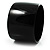 Black Wide Chunky Plastic Bangle Bracelet - 4cm Width - view 4