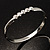 Thin Silver Tone CZ Bangle Bracelet