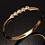 Thin Gold Tone CZ  Bangle Bracelet - view 3