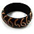 Wide Wood Bangle With Bamboo Swirls(Brown & Beige) - view 2