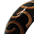 Wide Wood Bangle With Bamboo Swirls(Brown & Beige) - view 4