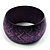 Wide Purple Etched Wooden Bangle