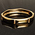 Gold Tone Classic Crystal Hinged Bangle Bracelet - view 4