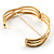 Cross Bars Crystal Hinged Bangle Bracelet (Gold Tone) - view 4