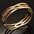 Cross Bars Crystal Hinged Bangle Bracelet (Gold Tone) - view 8