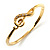 Gold Plated Crystal Treble Clef Bangle Bracelet - 19cm L