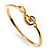 Gold Plated Crystal Treble Clef Bangle Bracelet - 19cm L - view 2