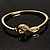 Gold Plated Crystal Treble Clef Bangle Bracelet - 19cm L - view 8