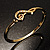 Gold Plated Crystal Treble Clef Bangle Bracelet - 19cm L - view 3