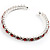 Clear&Red Crystal Thin Flex Bangle Bracelet (Silver Tone) - view 6