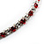 Clear&Red Crystal Thin Flex Bangle Bracelet (Silver Tone) - view 2