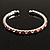 Clear&Red Crystal Thin Flex Bangle Bracelet (Silver Tone) - view 5