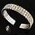 Cubic Zirconia Flex Bangle Bracelet (Silver Tone)