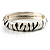 Zebra Print Enamel Thin Hinged Bangle Bracelet (Black&White) - up to 17cm Length - view 6