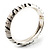 Zebra Print Enamel Thin Hinged Bangle Bracelet (Black&White) - up to 17cm Length - view 3