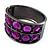 Purple Chunky Hinged Costume Bangle Bracelet (Gun Metal)