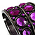 Purple Chunky Hinged Costume Bangle Bracelet (Gun Metal) - view 6